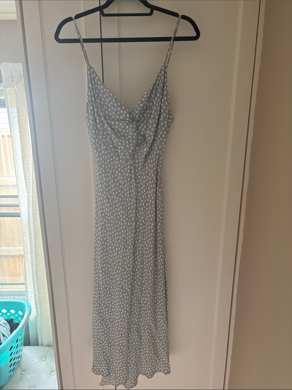 Abercrombie & Fitch Mint and White Polka Dot Slip Dress